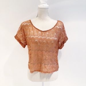 Burnt Orange lace top